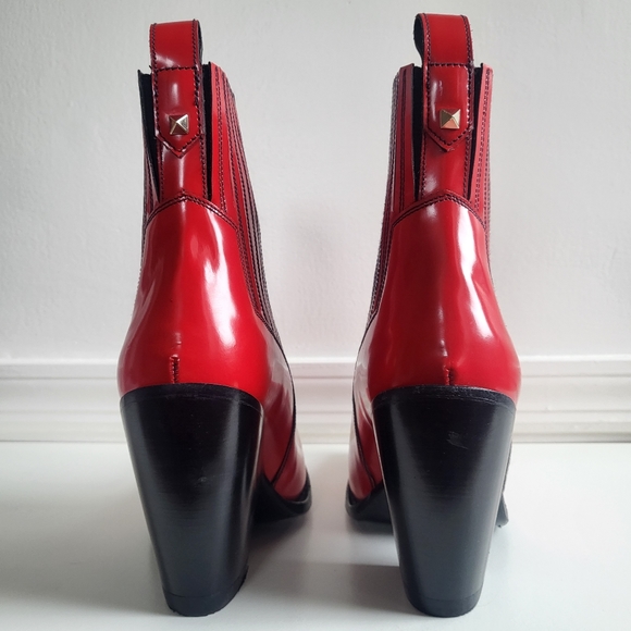 New Valentino Garavani Rockstud Leather Ankle Western Cowboy Boots NWT 10.5 US - Picture 14 of 16